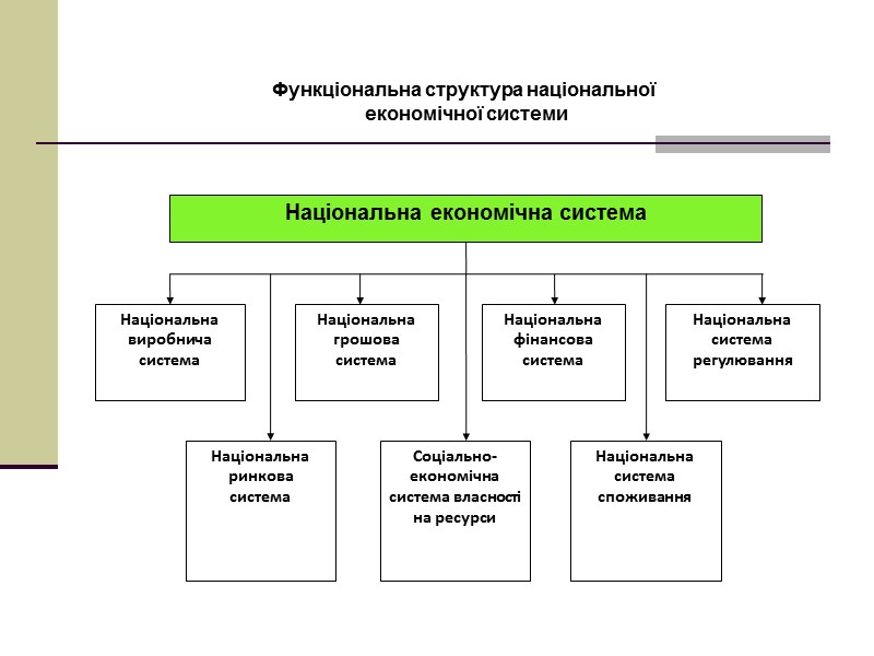 Функціональна структура національної  економічної системи